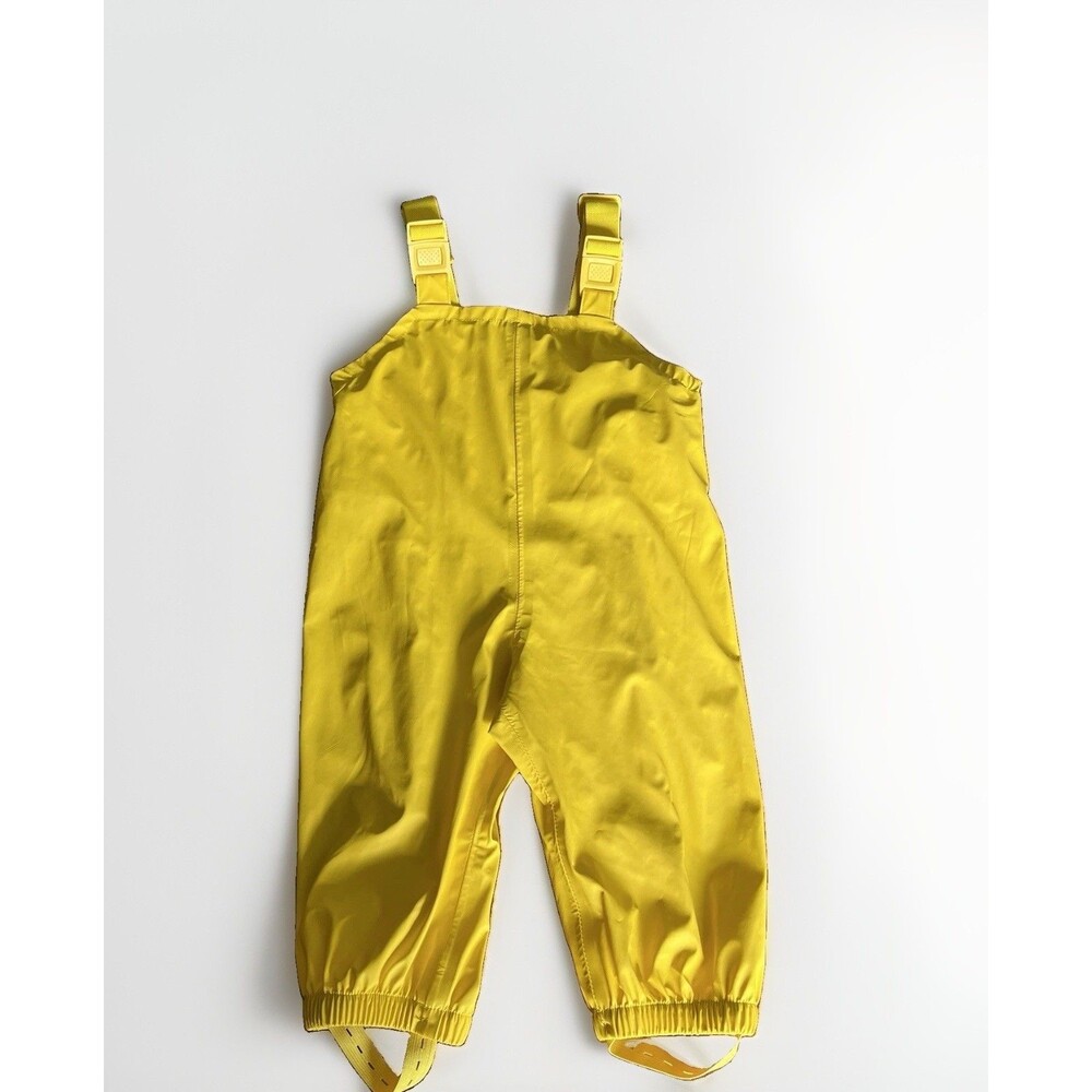 Toddler Yellow  Rain Bib Pants Waterproof Size 12 Months Fishing